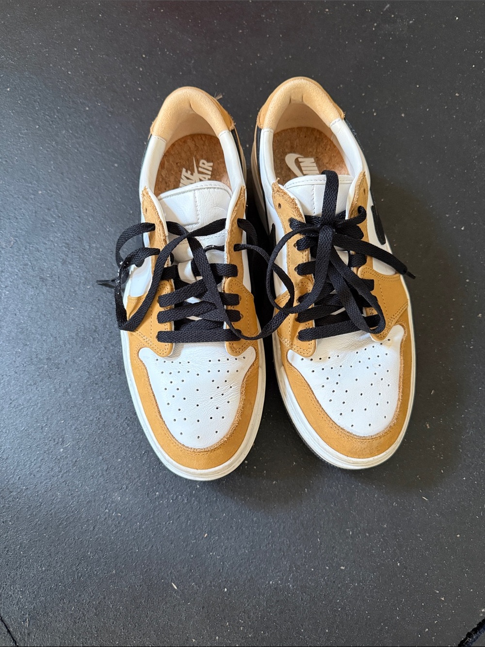 Nike Air Jordan 1 Elevate Low Women’s Low-Top Sneakers in White, Tan and Black